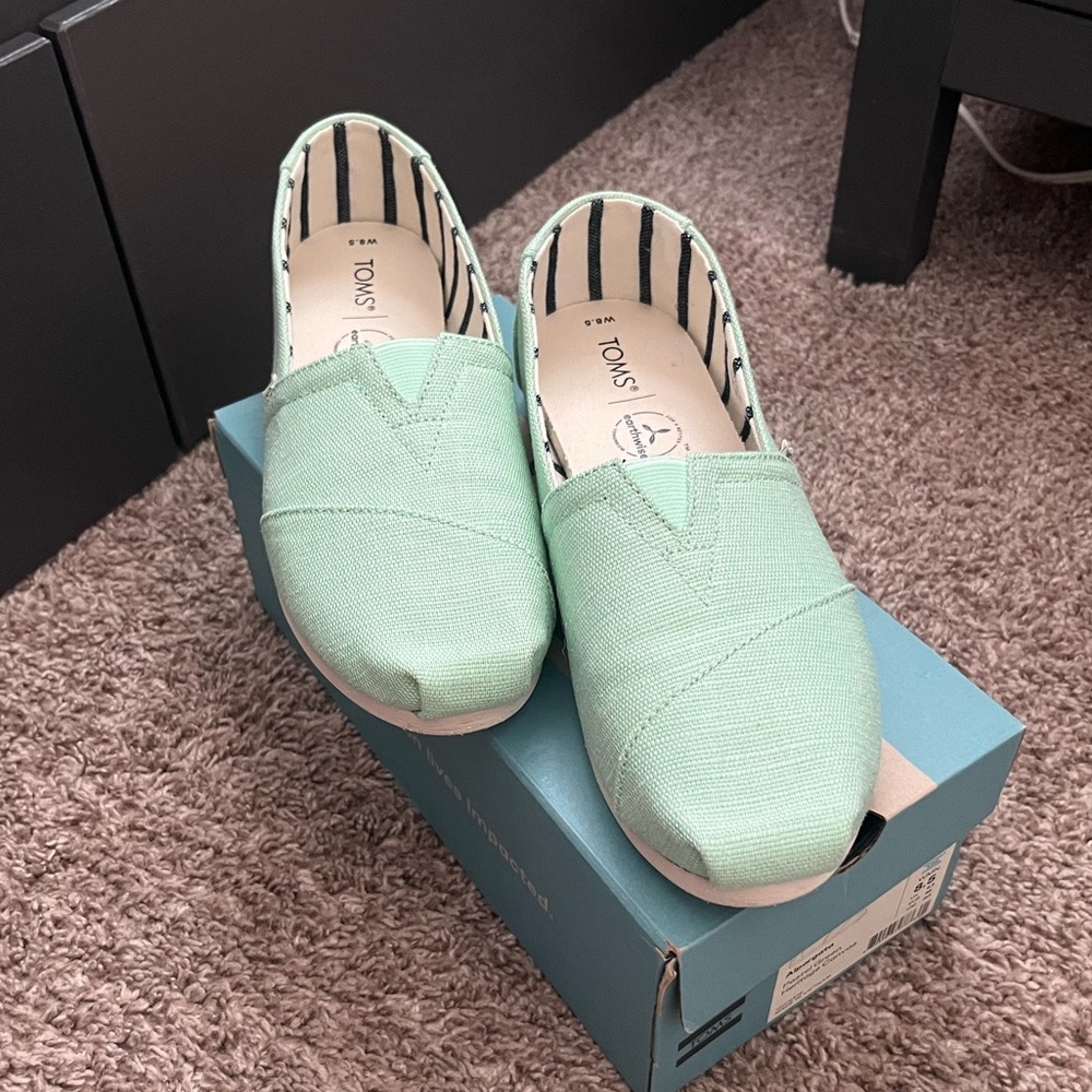 TOMS Alpargata Pastel Green Heritage Canvas Shoes